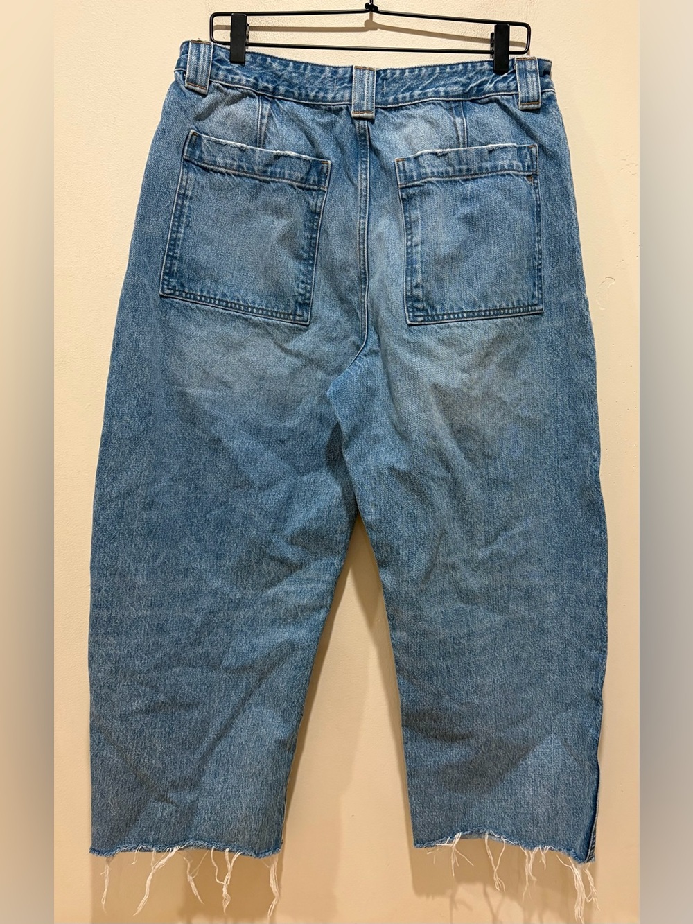 Madewell The Curvy Balloon Jean Denim Blue Raw Cut Hem Jeans Pants Women’s 31 - Picture 2 of 9